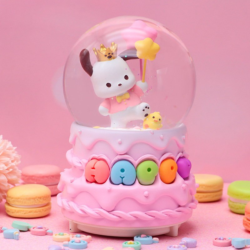 かわいい漫画レインボーポニークリスタルボールオルゴール女の子プリンセス誕生日ギフト雪回転オルゴール|undefined