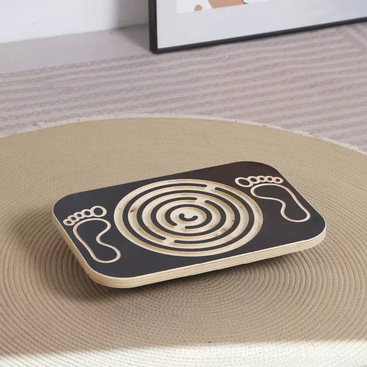 趣味木质迷宫平衡板居家运动平衡实木锻炼板室内训练木制平衡板