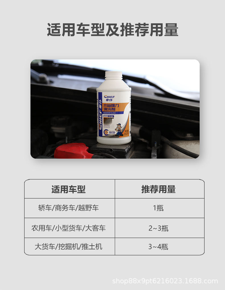 Car Radiator Cleaner Anti-Rust and Leak-Proof Agent for Cleaning Scale, Rust, and Iron in Car Cooling Systems