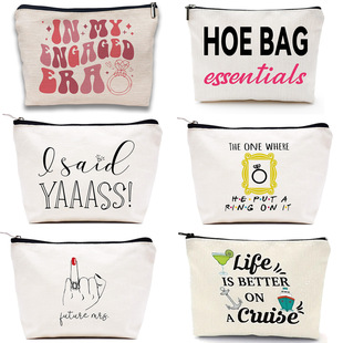 Cross-border Amazon Explosions Mimi Letter Simple Printed Cosmetic Bag Cosmetic Jewelry Hand-held Storage Bag