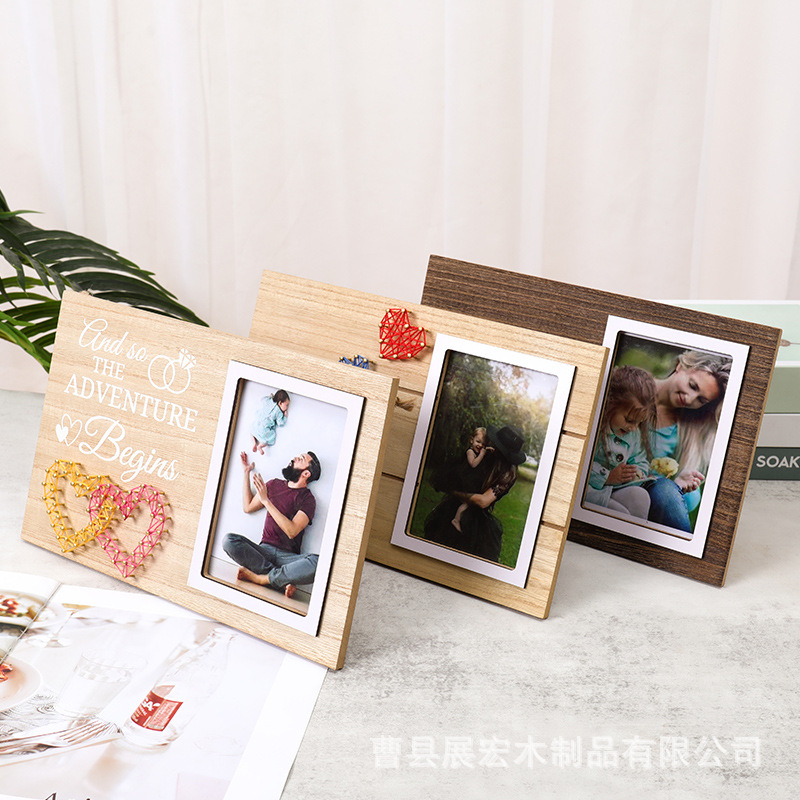跨境新品加工定制木质创意相框现代简约家居装饰多色相框可立可挂