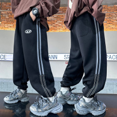 男童褲子春秋款兒童春季運動褲2024新款中大童衛褲男孩春裝休閒褲