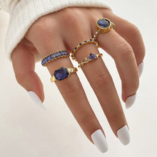 Fashion Women Girls Gold Silver Punk Simple Joint Ring Set