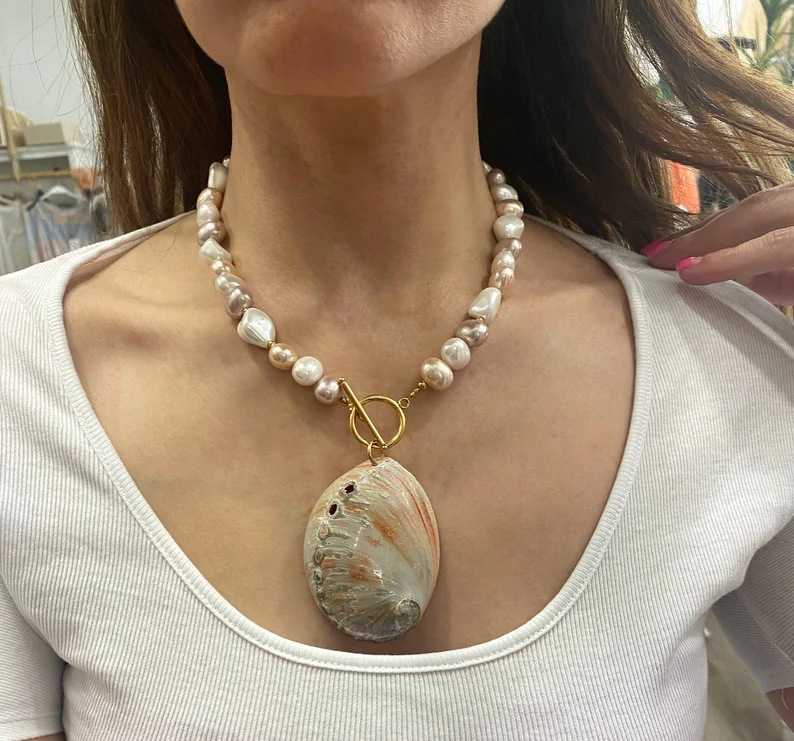 Shell, Titanium Steel Material IG Style Casual Shell Shell Titanium Steel Wholesale Pendant Necklace