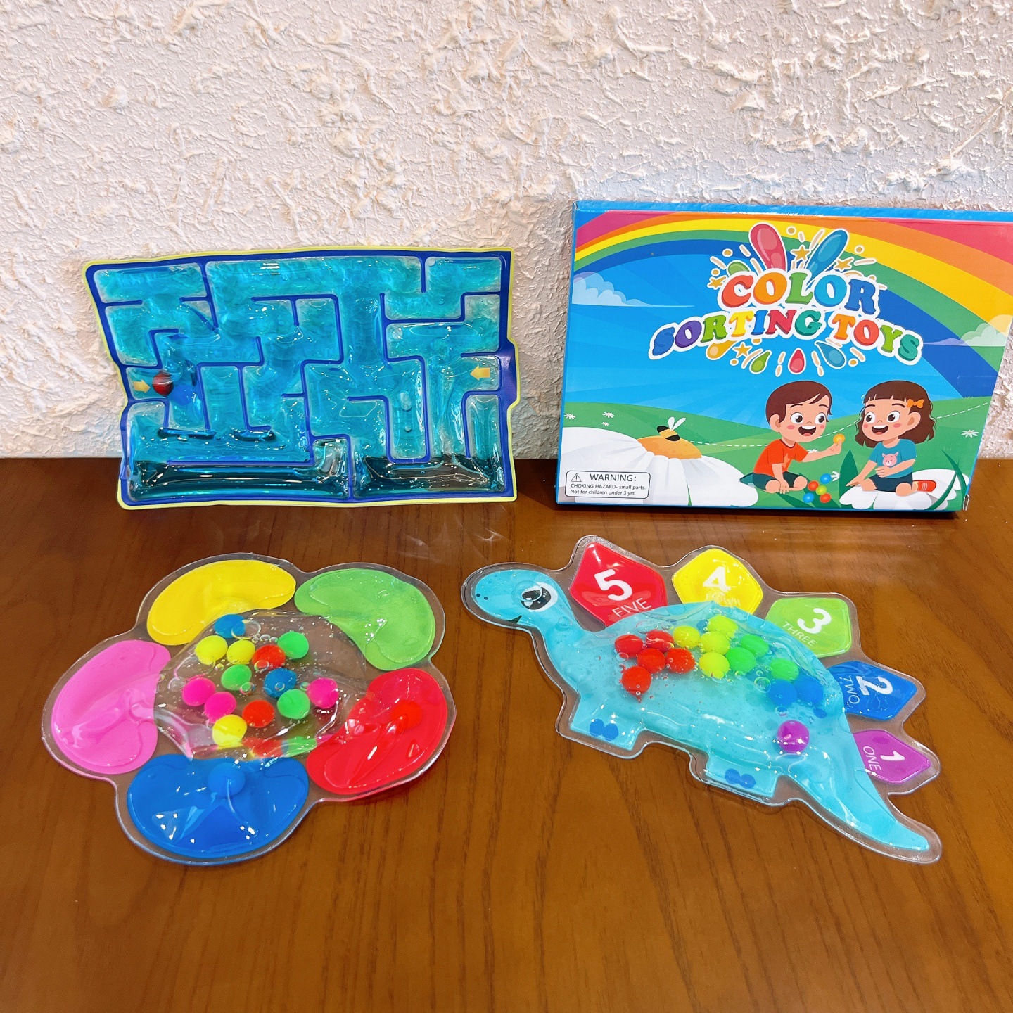 Creatividad sensorial infantil iluminación bolsa de agua pellizco pellizco número de color clasificación caminar laberinto descompresión juguetes para niños pequeños