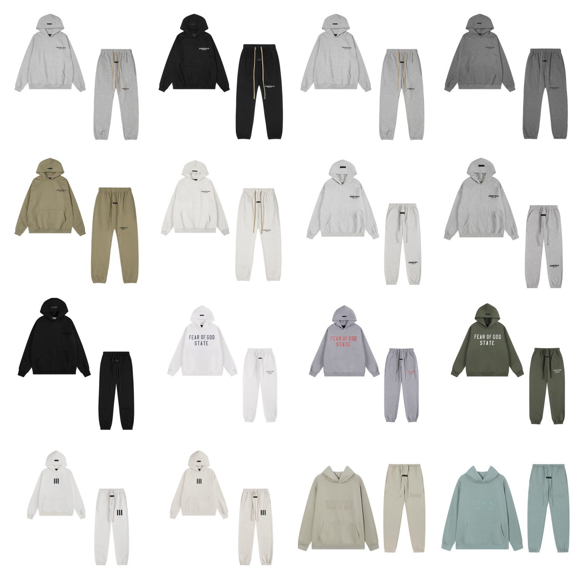 Cross-Border American-Style Fog Essentials American-Style Hooded Casual Tracksuit Sweatshirt Loose High Street Back Print
