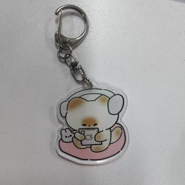 クリエイティブで見栄えの良い漫画かわいい両面透明アクリルキーホルダー学生バッグアクセサリー子供のランドセルペンダント|undefined