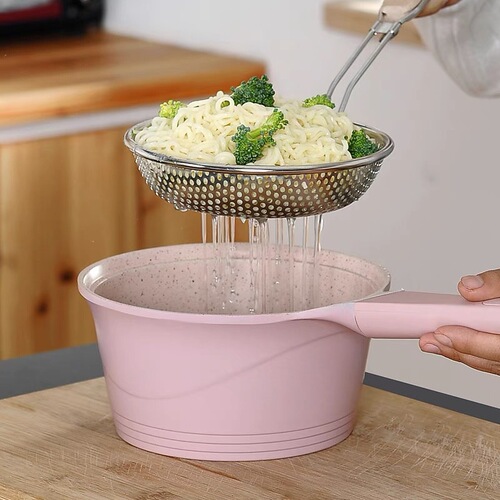 Thickened Durable Stainless Steel Skimmer Household Noodle and Dumpling Lifter Hot Pot Strainer Filter Mesh Kitchen Deep Fryer Strainer