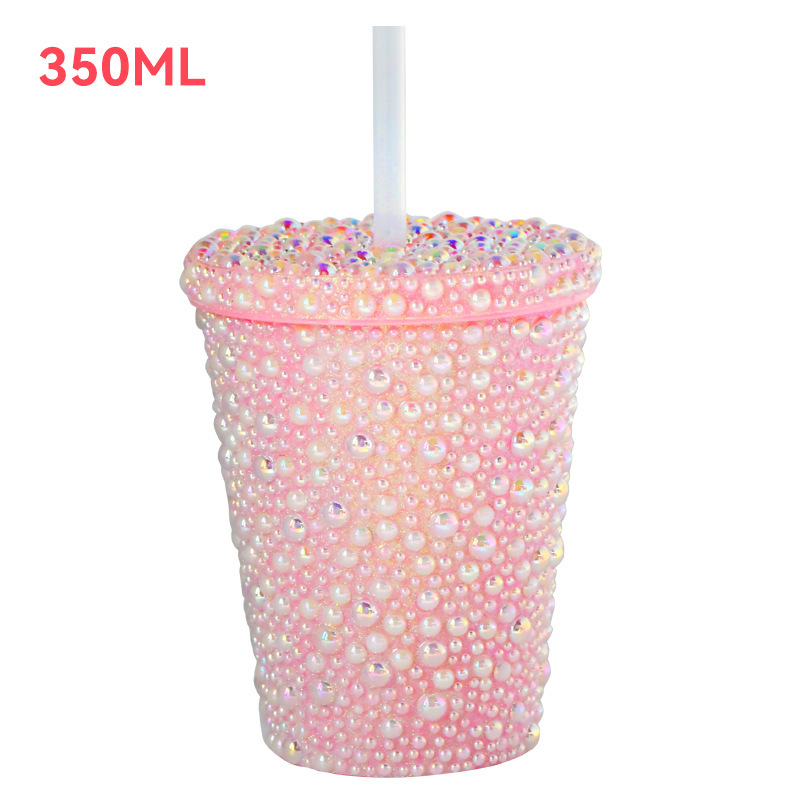 プラスチックカップ新型二重クリエイティブグラデーションマーメイドテールストローカップドリアンカップメッキカラースパンコールカップ|undefined