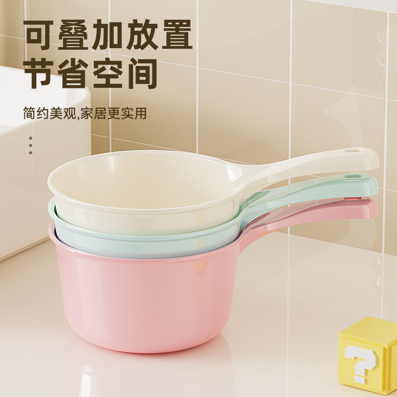 Children's Bath and Wash Water Scoop Plastic Long Handle Kitchen Household Water Scoop Shell Floating Water Scoop Shampoo Spoon