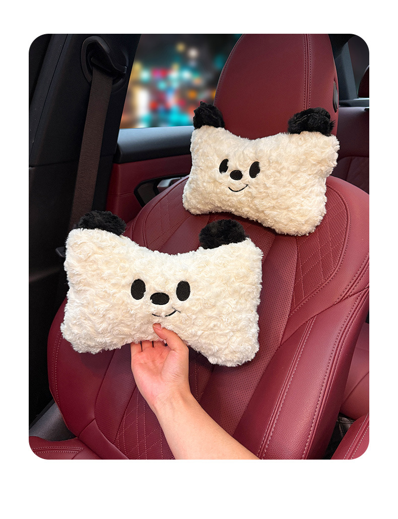 Car Headrest, Neck Pillow, Creative and Cute Female Driver's Driving Lumbar Support, a Pair of Car Pillows, Car Seat Pillows