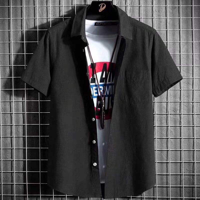 2022 camisa de manga corta de los hombres de verano nuevo estilo coreano casual Slim Top hombres de negocios Oxford camisa de color puro