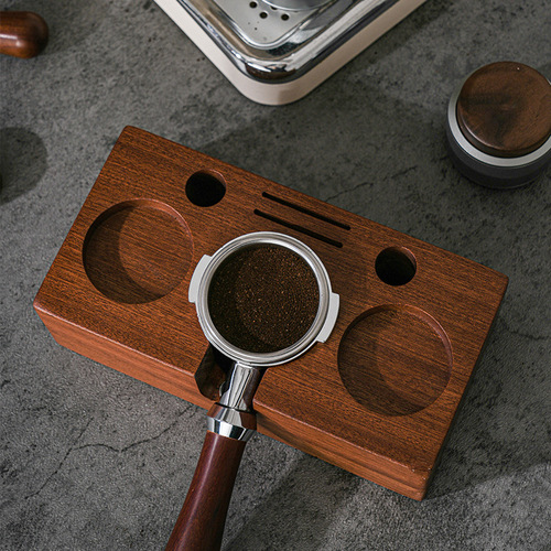 Coffee press powder base handle support frame adjustable multi-functional solid wood press powder base handle storage 51/58mm
