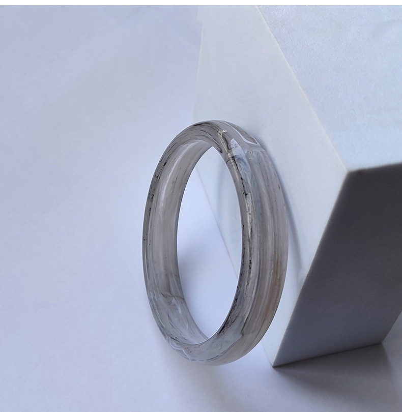 Acrylic Material Retro Simple Style Geometric Solid Color Arylic Bangles Wholesale