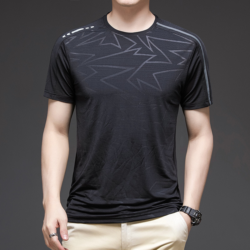 Vêtements de sport personnalisés à la mode pour hommes, séchage rapide, fitness en plein air pour hommes et jeu de balle, manches courtes, col rond_voghion.com