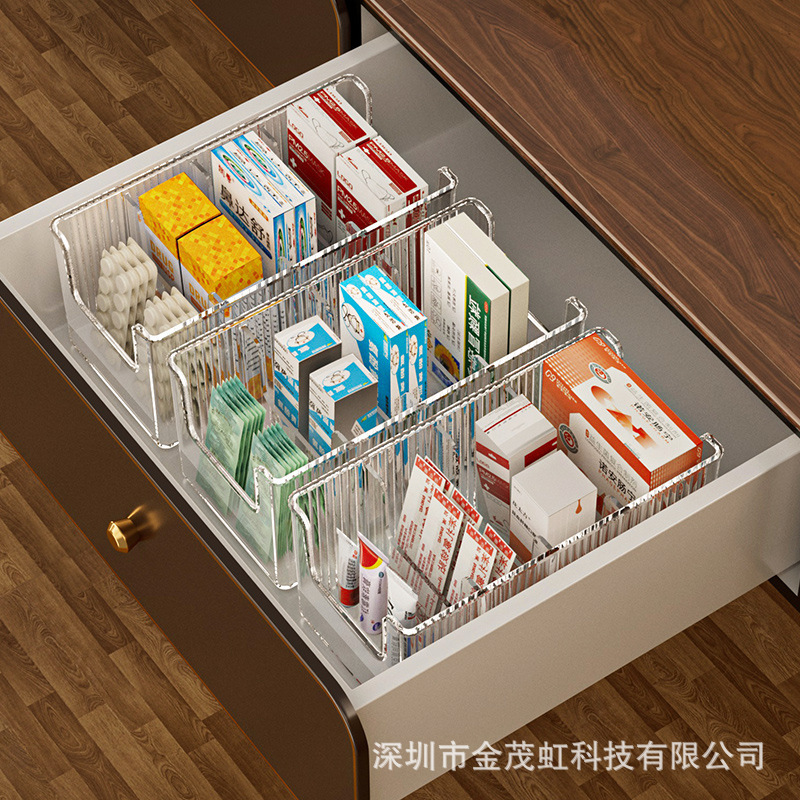 薬収納ボックス家庭用透明コンパートメント薬収納キャビネット家庭用薬箱収納ラック大容量薬箱|undefined