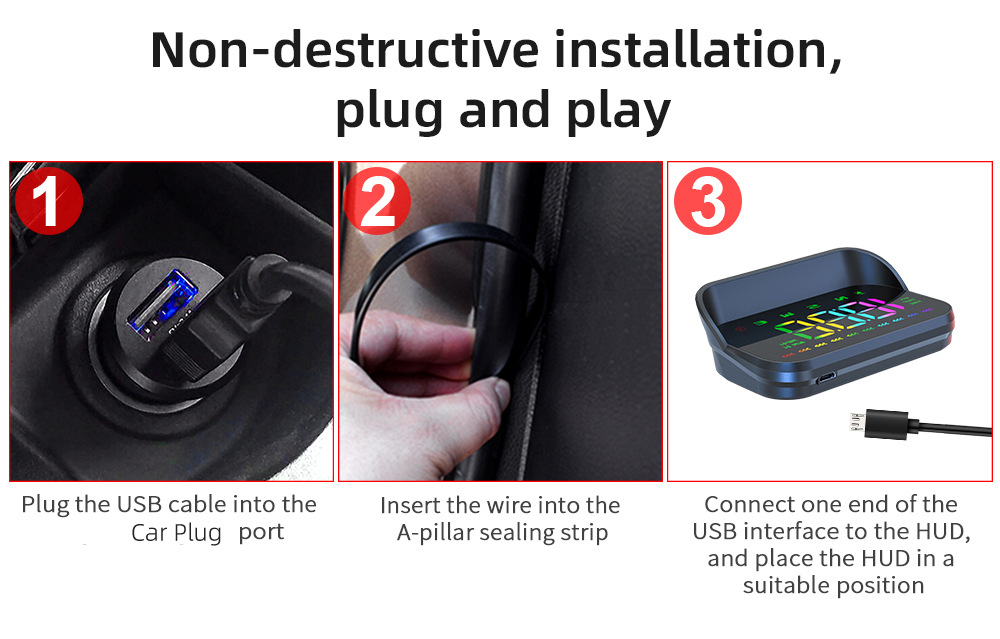 Car HUD Head-Up Display Beidou GPS Multifunctional Reflective Display Device M23 Car Head-Up Display