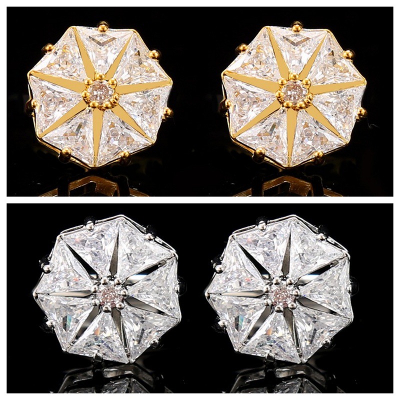 Men's shirt cuff fashion suit accessories full diamond zircon hexagonal crystal French style shirt temperament sleeve Nail Men