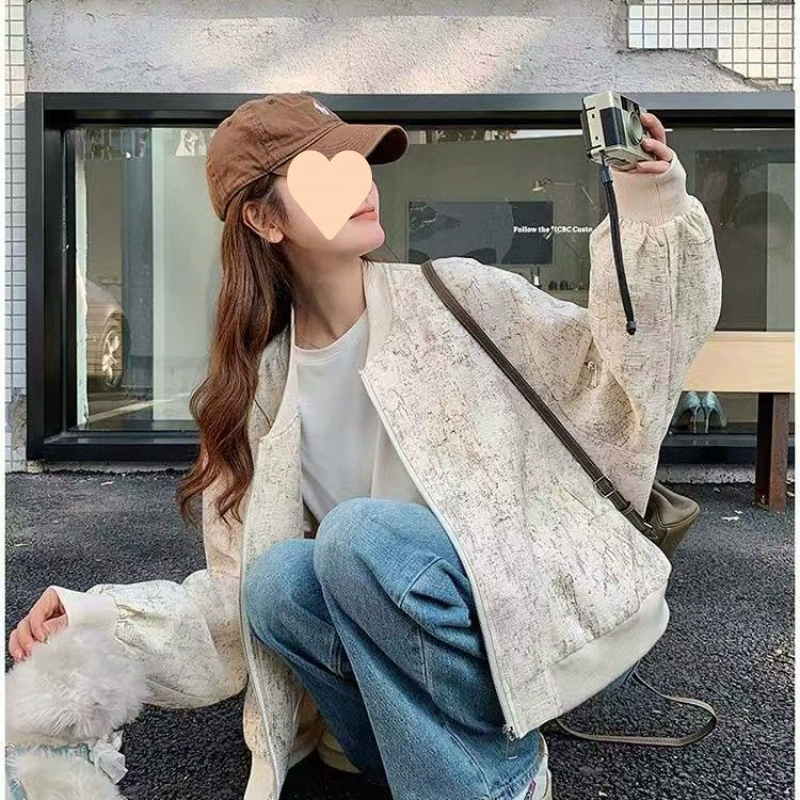 Женская бейсболка в твидовом стиле с принтом, весна-осень 2025, новый китайский стиль, свободный повседневный модный жакет