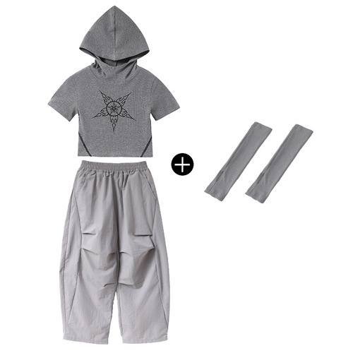 Jazz Dance Costume for Girls - Korean Style Tank Top and Backless Top with Jazz Pants for Children - Trendy Performance Outfit