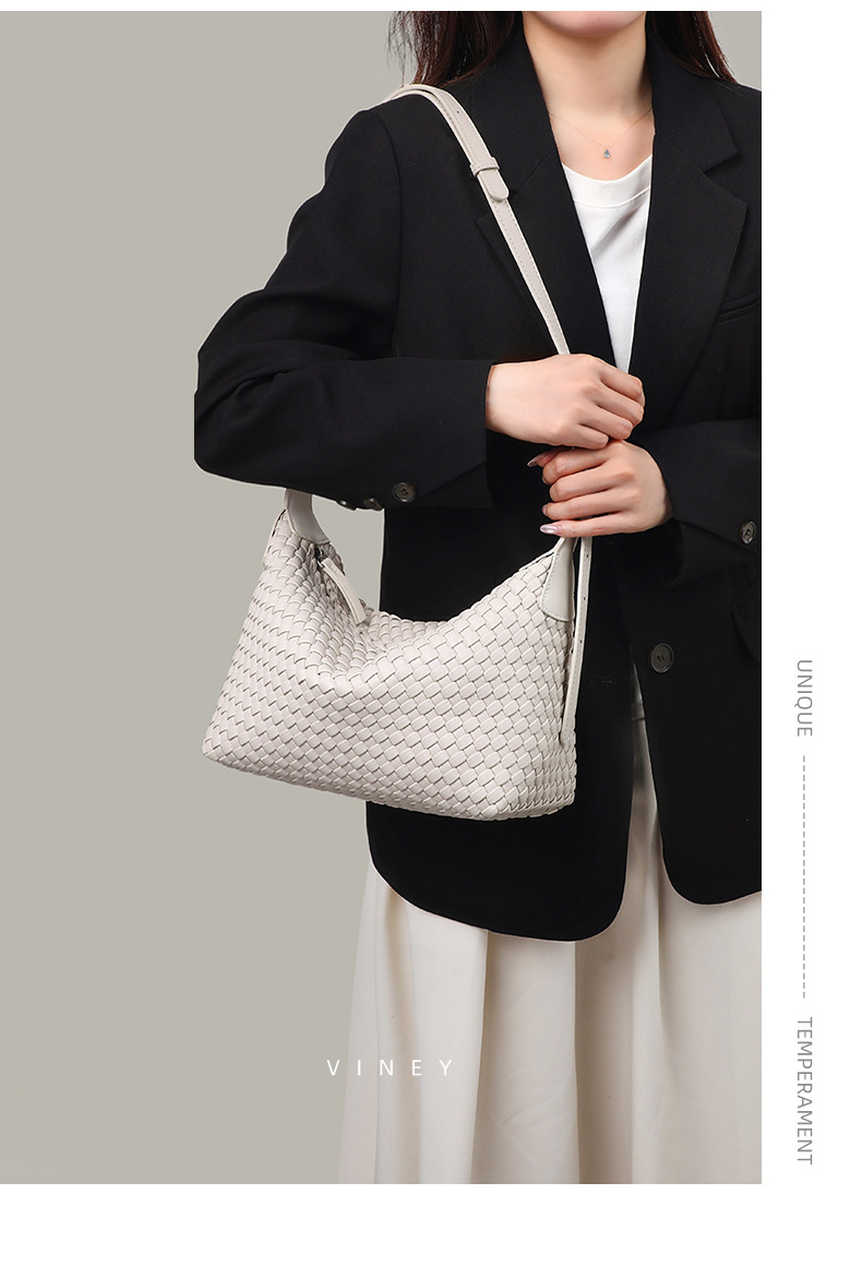 Túi tote nữ cỡ lớn đeo chéo kiểu vintage handmade dệt — màu nâu, màu trắng ngà, màu tím hoa cà chi tiết 18