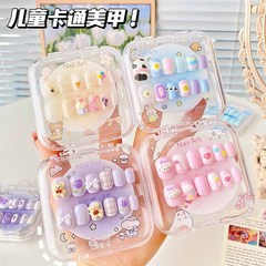新しい商品の子供のネイルの少女の心の女の子は甲を着てきれいな透明な女の子のギフトボックスのセットを貼って卸売りします。