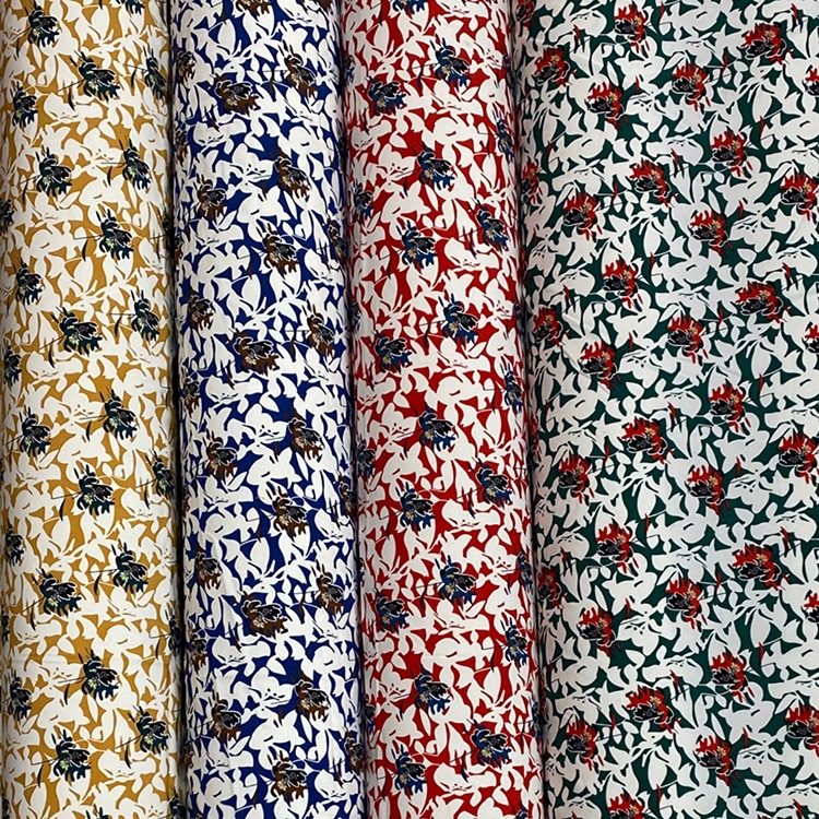Impresión de alta calidad trenzada 45s 100gsm tela de impresión de camisa de rayon