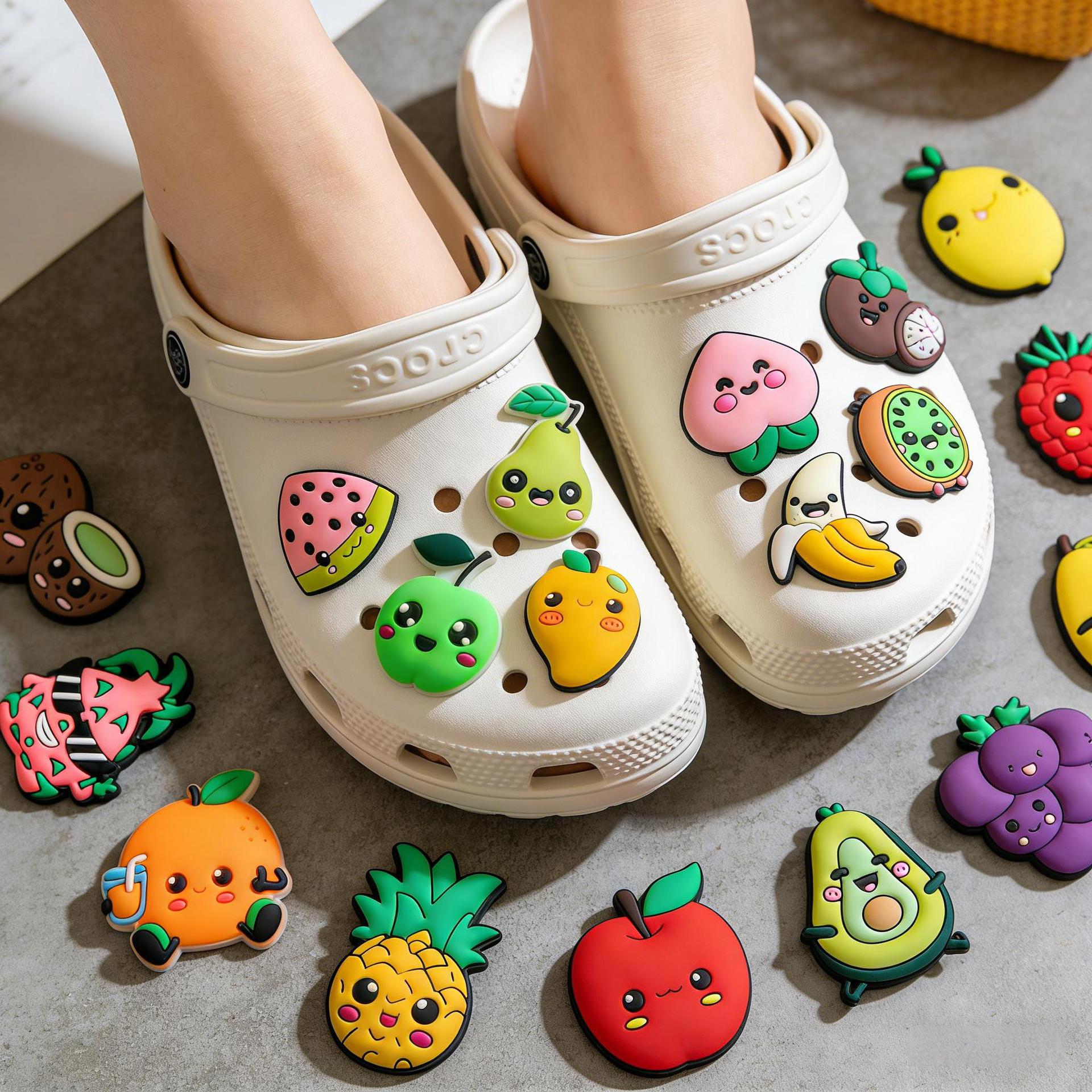 Nuevos productos explosivos, lindas series de frutas, accesorios para zapatos con agujeros, zapatos, zapatos, hebillas, accesorios desmontables creativos de bricolaje, transfronterizos image 3
