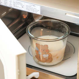 RP4T批发家居上班族饭盒便当盒微波炉加热专用玻璃碗带盖保鲜盒汤