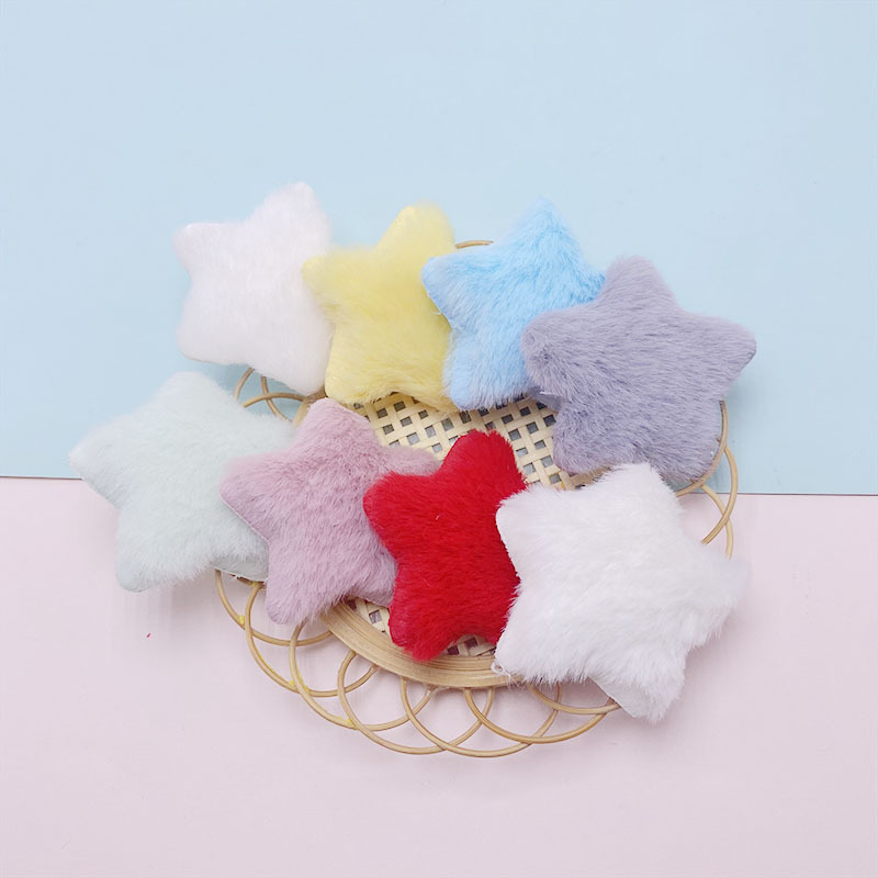 New autumn and winter imitation rabbit hair 5cm five-pointed star hairpin hairband rubber band clothing accessories shoes and socks DIY accessories