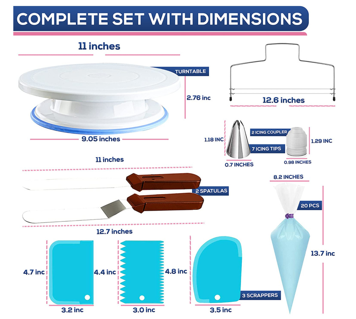 Herramientas y suministros de fondant para tarta casera de 35 piezas en venta en Amazon Juego de picos de tubería