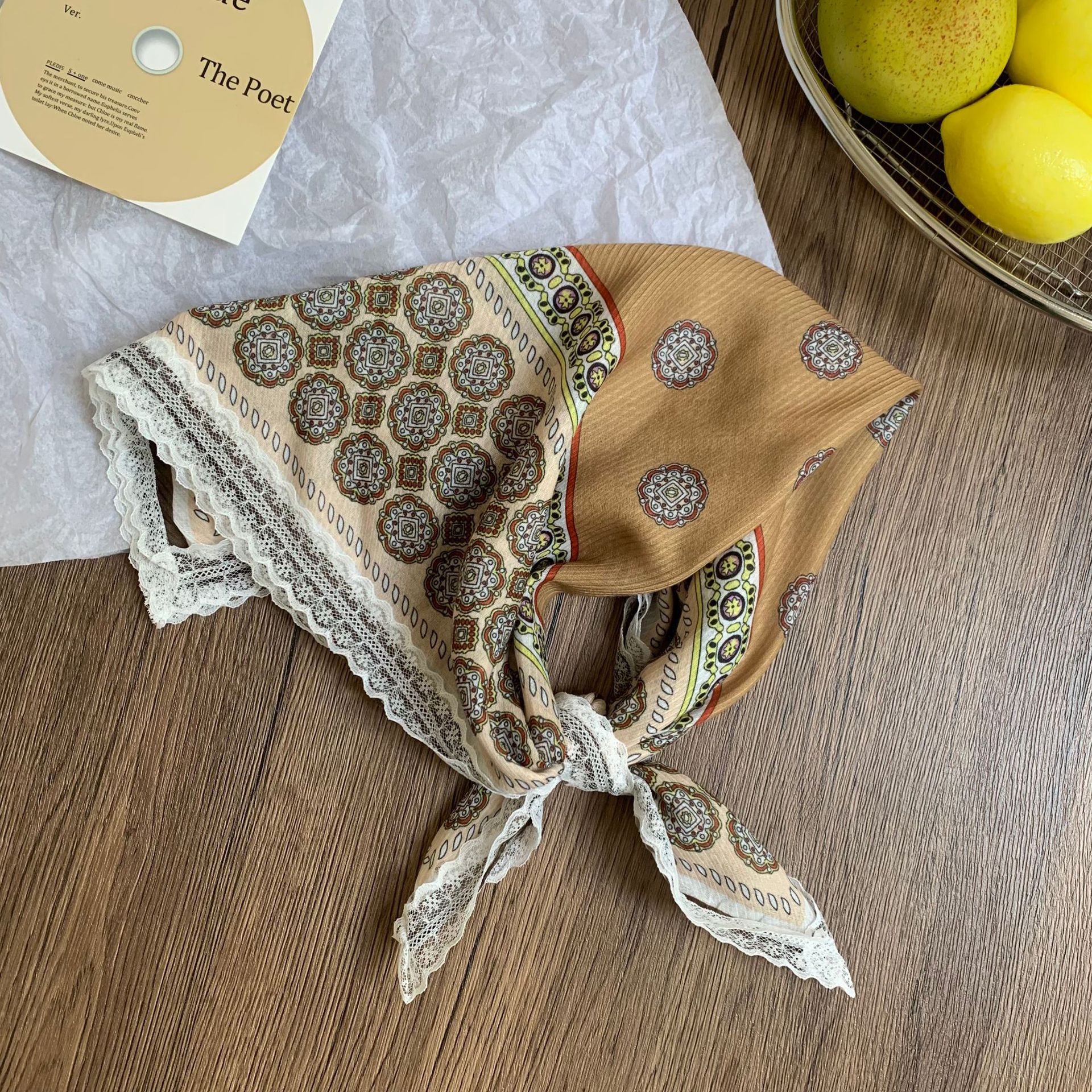 Buñuelo de seda cuello pequeño buñuelo cuadrado primavera y verano nueva moda decoración buñuelo de cuello paquete buñuelo de cabeza buñuelo de verano buñuelo de cabello buñuelo de cabello