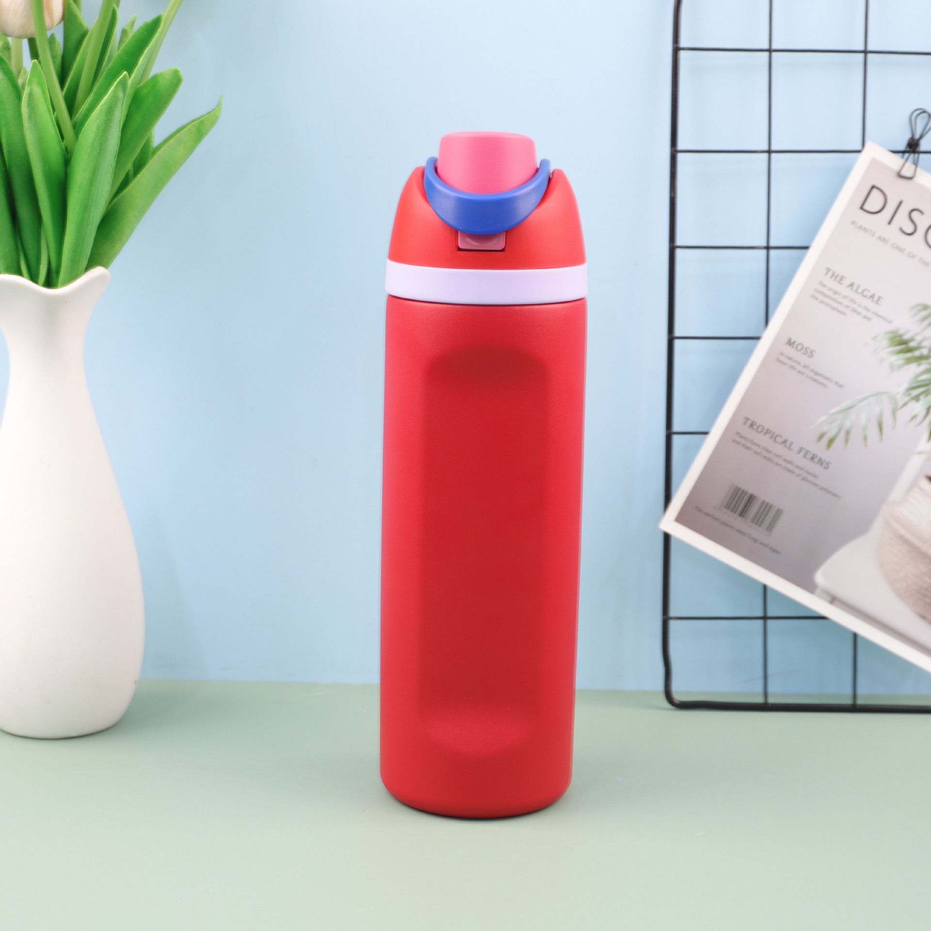 Cross-border 304 taza de acero inoxidable con taza de fruta portátil rebote de gran capacidad portátil doble bebida kettle deportivo