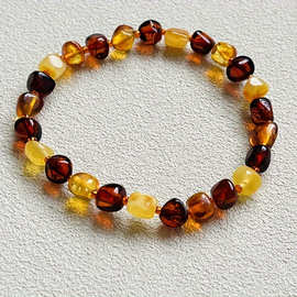 欧美热卖天然多色混合串珠手链三色手串波西米亚细条女士弹力手镯