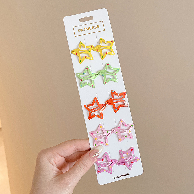 Sweet girl star clip para el cabello 2025 nuevo clip para el cabello de bebés femininos clip para el cabello lateral clip para el cabello de color