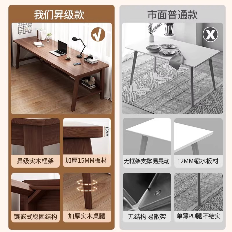 Mesa de escritorio estrecha de pierna de madera sólida dormitorio rectangular para estudiantes estudio escritorio de escritorio escritorio de oficina escritorio de computadora escritorio
