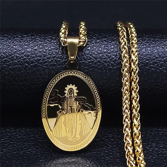 Vintage Square Medal Necklace 3