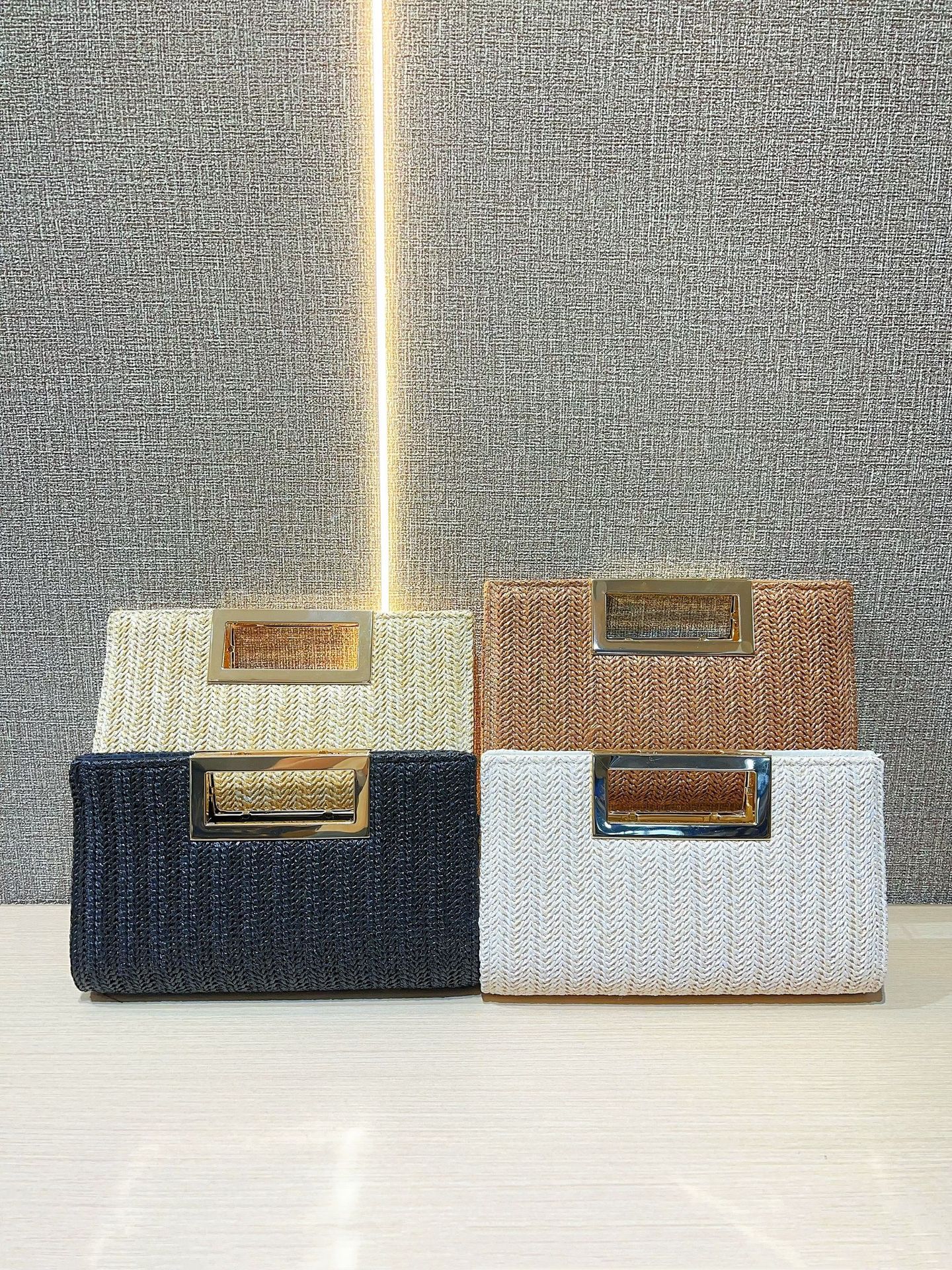 New Cross-Border Woven Handbag Clutch Straw Fashion Simple Crossbody Hot-Selling Women's Bag Large Capacity_voghion.com