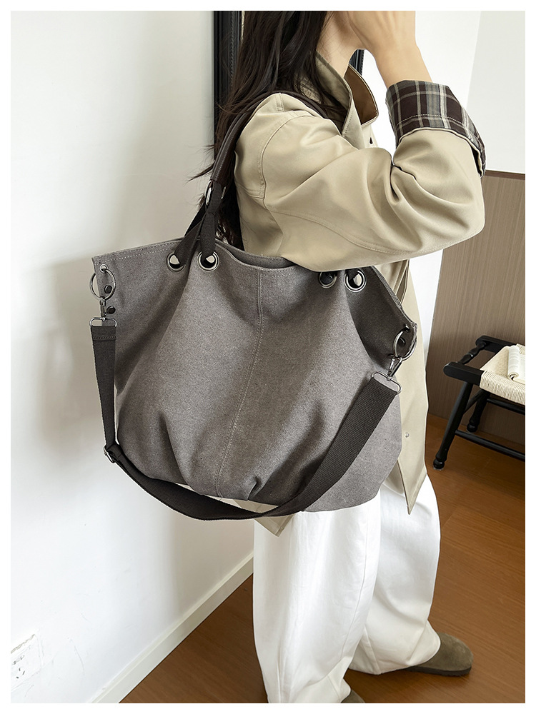 Bolso Bandolera Retro de Lona Lona Resistente al Desgaste Gran Capacidad para Uso Diario image 8