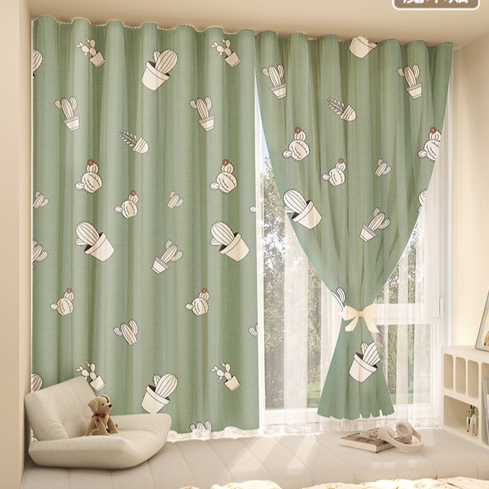 Q14 Cactus [Cortina de gaze com velcro] / Largura 0,7*1,0 metros