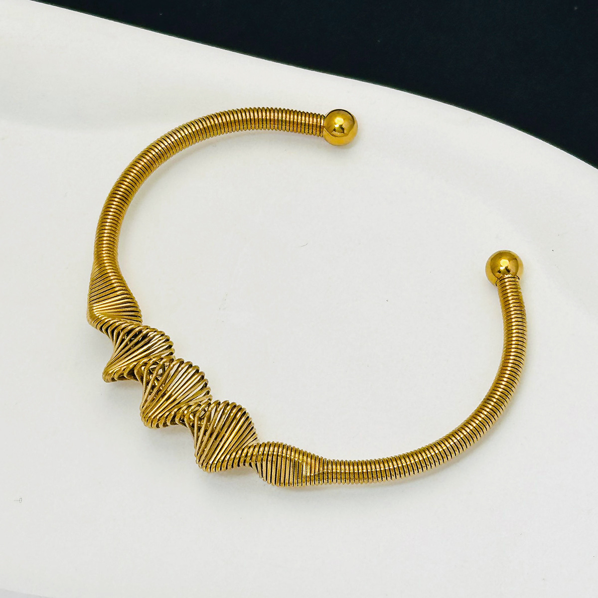 Onda ajustable resorte pulsera de acero de aluminio personalidad de moda no desvanecer pulsera simple joyería pulsera de mujer hombre europeo