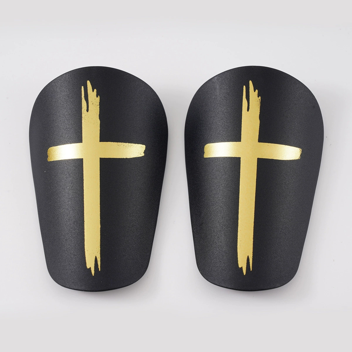 블랙 골드(XS 길이 8cm 폭 5cm) 크로스 정강이 보호대