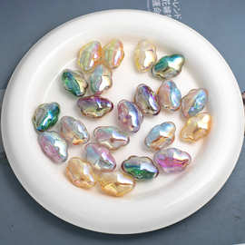 鼎奕冷月油画云朵珠子电镀异形树脂通孔散珠diy手机链饰品配饰