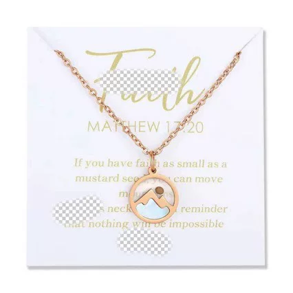 Amazon cross-border fashion mustard seed pendant necklace, personalized niche wish oval seed stainless steel necklace
