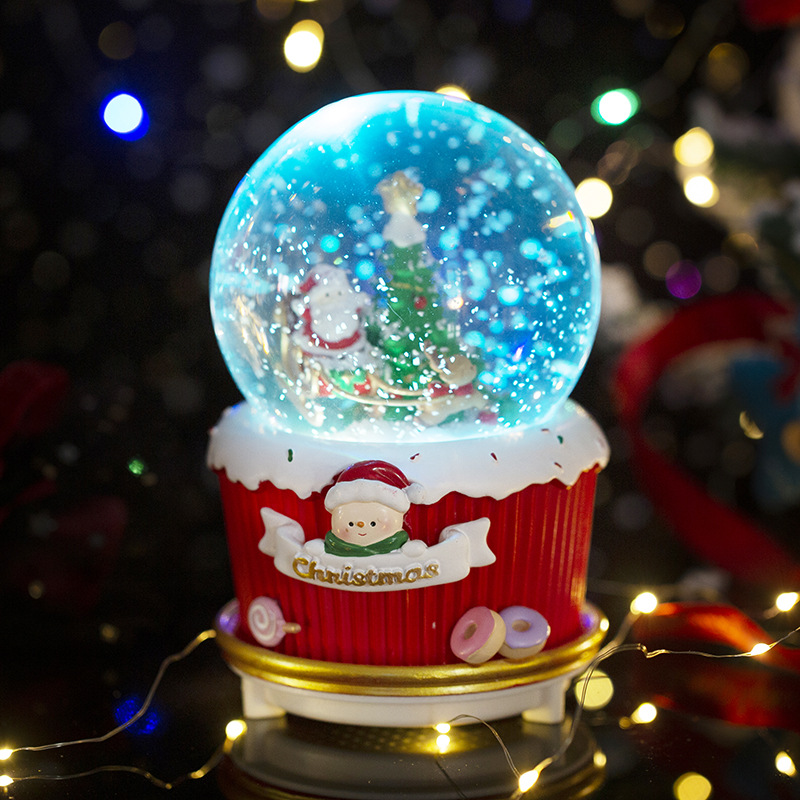 크리스마스 선물 스노우 크리스탈 볼 뮤직 박스 홈 데스크탑 장식 장식품 크리스마스 이브 선물 부티크 도매