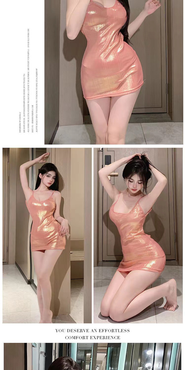 Backless Sling Mini Dress with Ultra-Short Hip Skirt, White Polyester, Summer 2024 — detail image 10