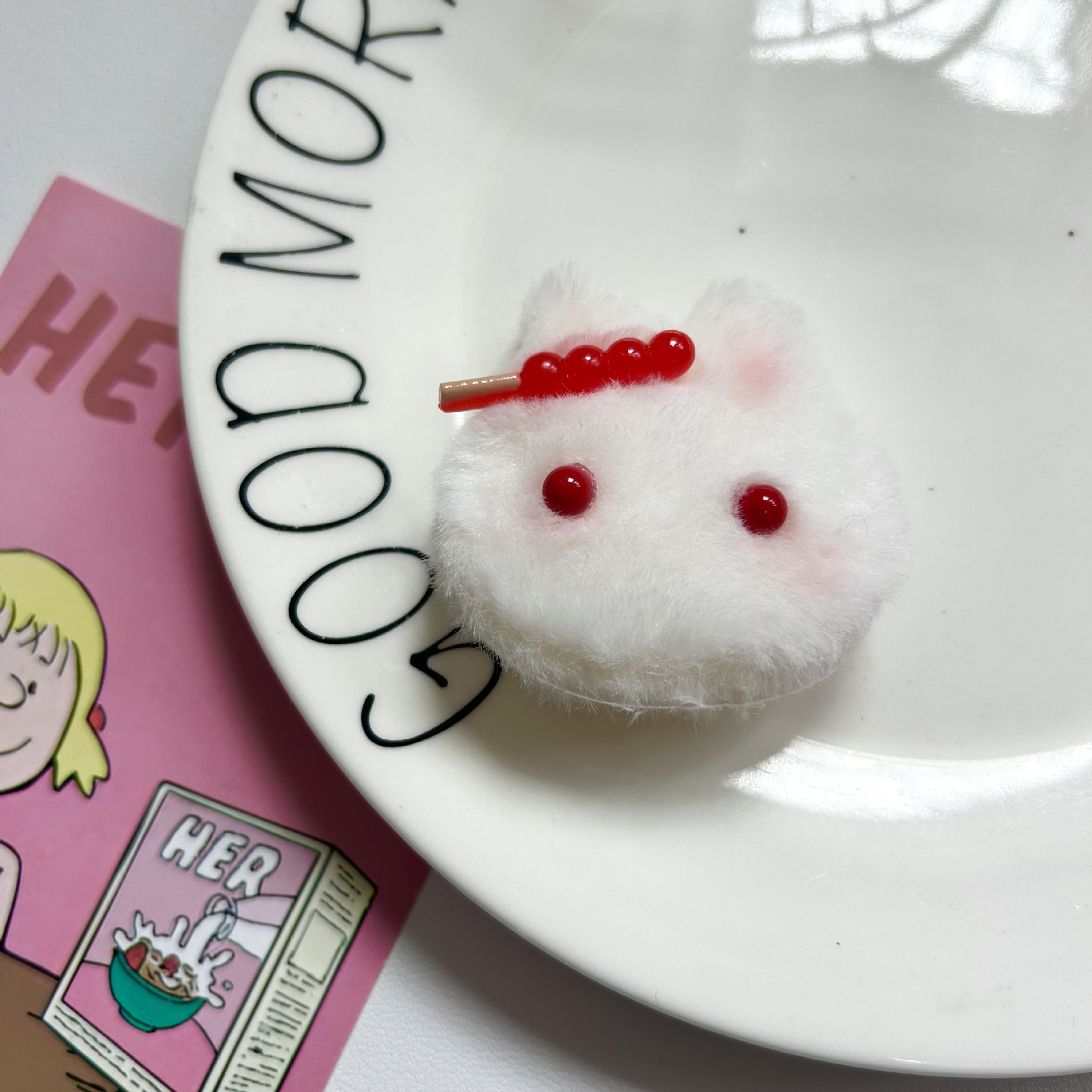 Otoño y invierno nuevo peludo conejo clip de cabello cuerda de cabello adorable clip de dibujos animados para niños regalo de clase adornamiento para el cabello