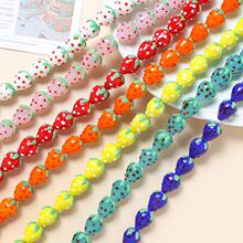 ins少女心琉璃草莓直孔珠DIY串珠手工饰品项链耳环手链配件材料