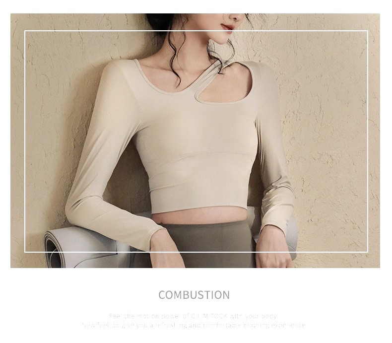 Stretch Quick Dry Long Sleeve T-Shirt Women's Fitness, Running, Yoga Tops, Gym Clothes Women_desvips.com