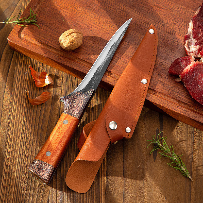 Fábrica directa de cuchillo de hueso de acero inoxidable forjado a mano cerdo matador cuchillo de corte de carne comercial de carne de vaca y ovejas